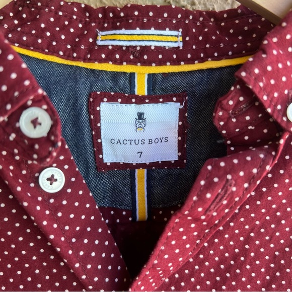 Cactus boys red & white button down shirt - Picture 2 of 4